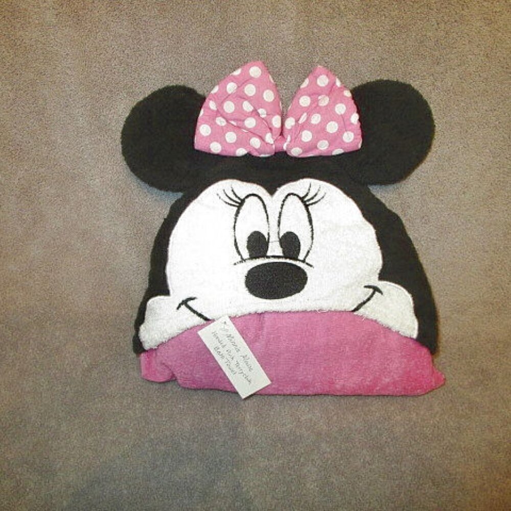 Disney Minnie Mouse Kids Hooded Bath Pool Towel Beach Coverup Baby Toddler Cozy